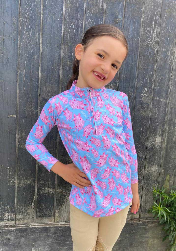 Izzy Sports Top - Pink & Turquoise