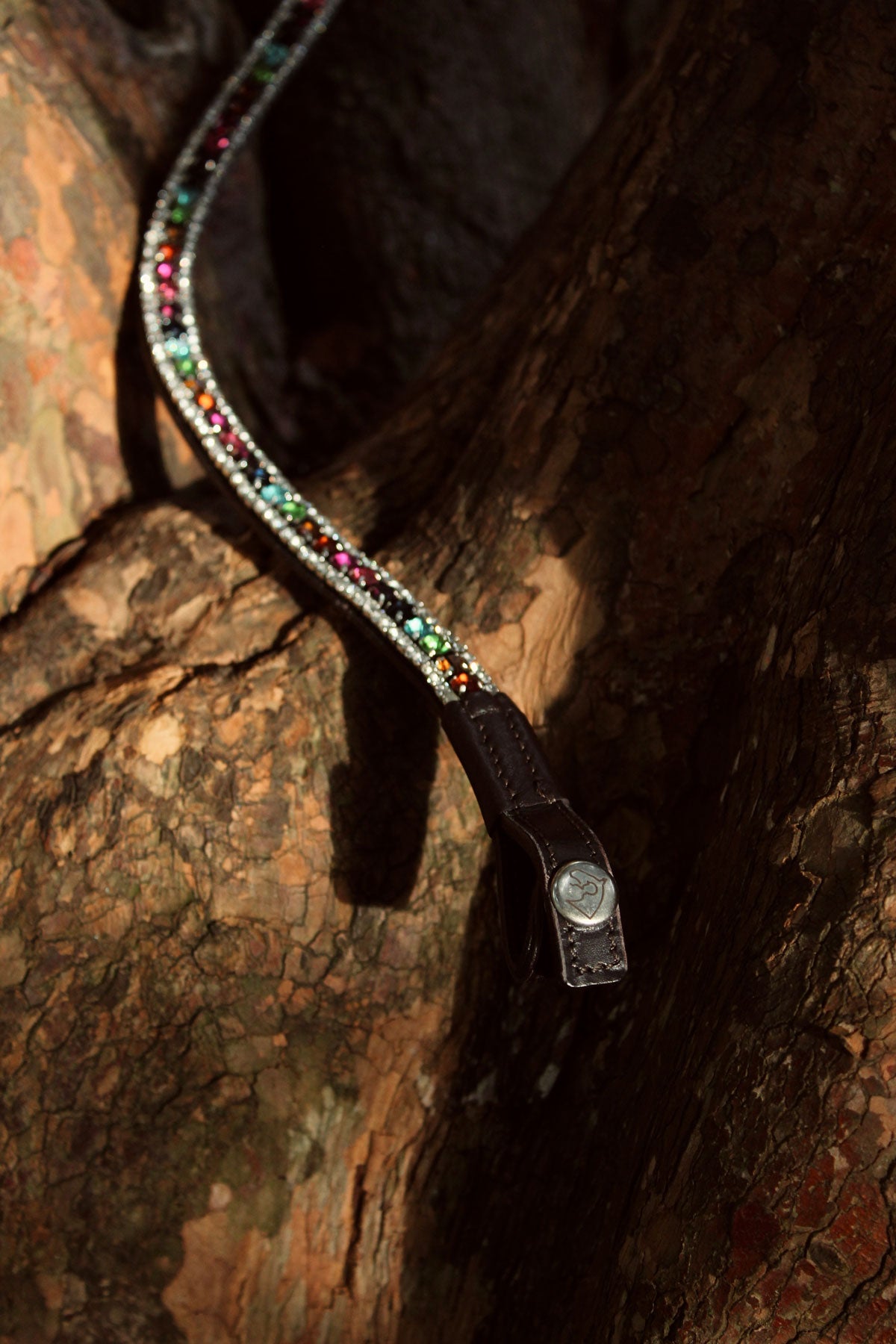 Rainbow Drops Browband in Black or Brown Leather